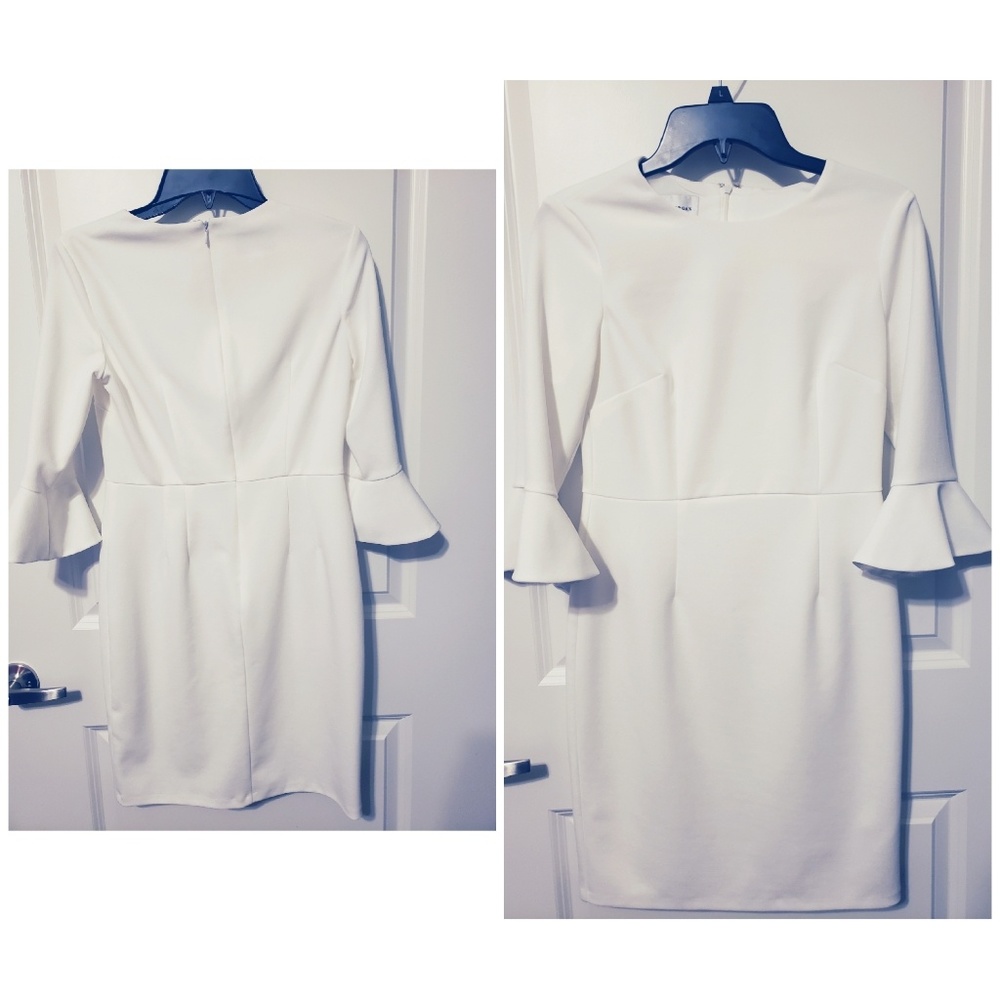 White/Ivory Bell Sleeve Dress